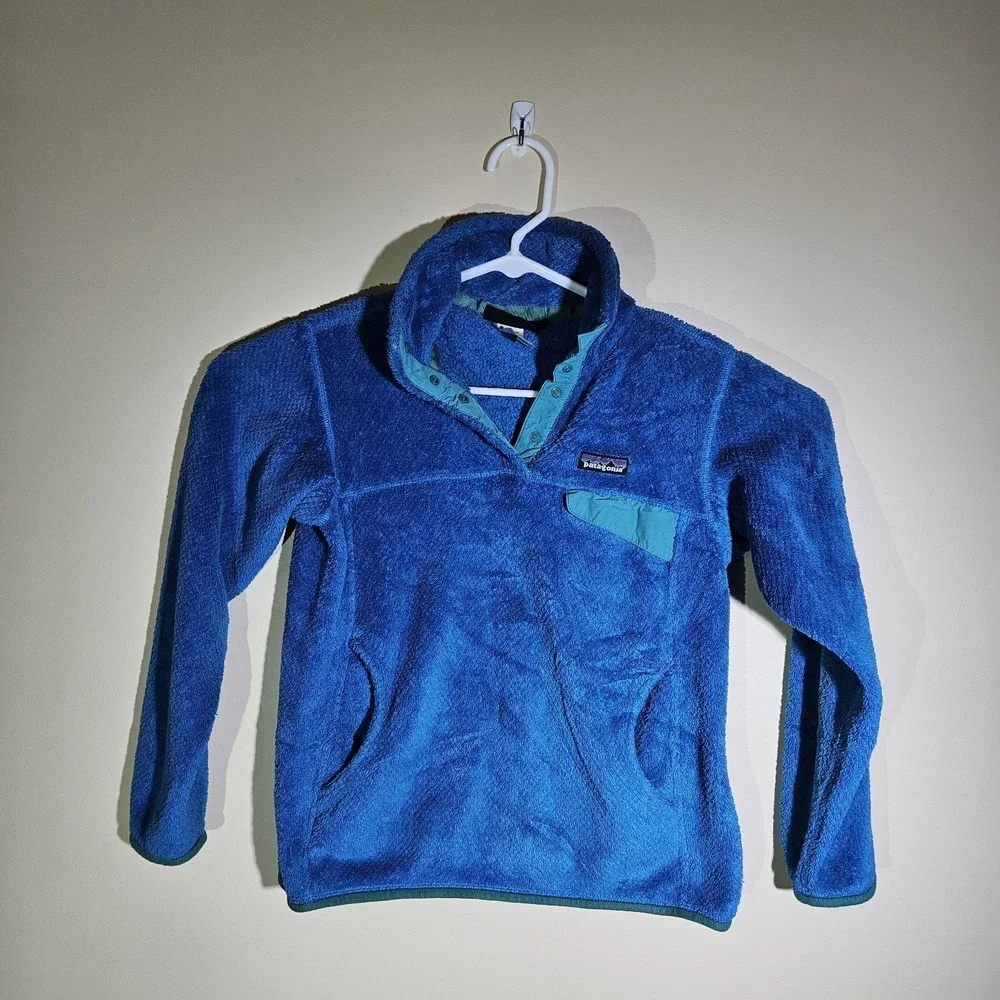 PATAGONIA Re-Tool Snap-T‎ Fleece Pullover Women's Small Blue Pockets